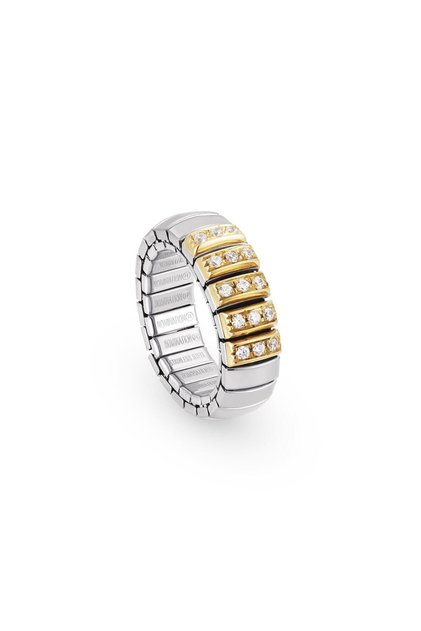 Extensıon N,y, Ring (s) In Stainless Steel With 18k Gold And Cubic Zirconia (001_whıte)