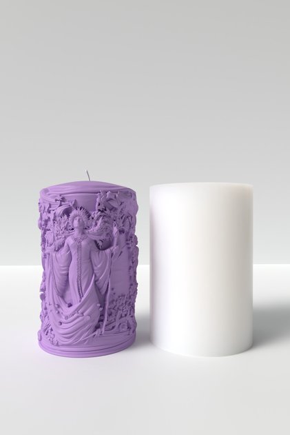Bahar Perisi Mum Silikon Kalıp 10 x 7 cm - Bahar Tanrıçası Desenli Mum Kalıbı, Soya Wax Uyumlu