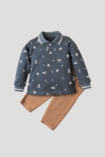 Baby Boy Cotton Polo Suit Pants Top Double Suit Wedding Birthday Engagement Wedding