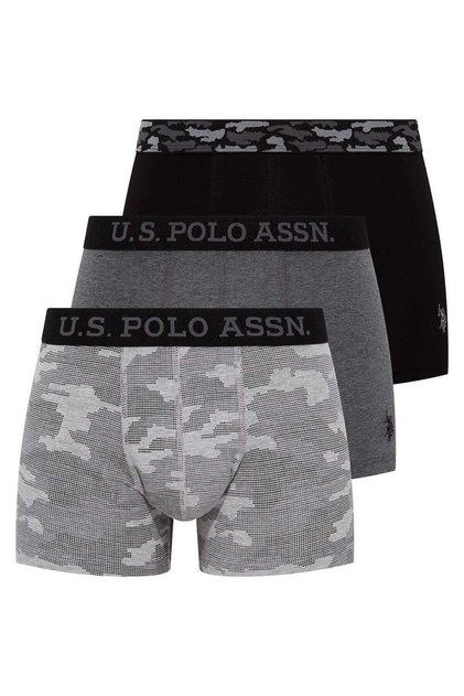 US Polo Assn. بوكسر رجالي أنثراسايت ميلانج - أسود مكون من 3 قطع