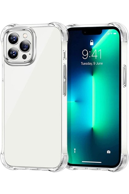 Iphone 13 Promax Uyumlu Şeffaf Kılıf Airbag Antishock Köşeli Darbe Emici Şeffaf Kılıf