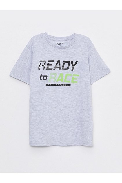 Boy - Crew Neck and Printed Short Sleeve T-Shirt