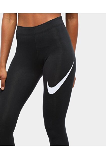 Nike Siyah Kadın Spor Tayt - Kadın Sportswear Leg-a-see Swoosh Tayt - Db3896-010 - 5