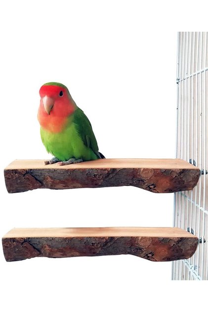 2 Pack Bird Stand Wooden Entertainment Platform Natural Wooden Perch