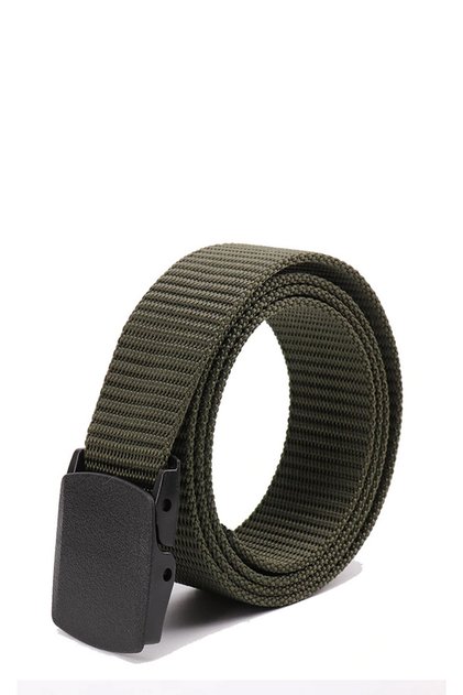 Tactical Style Khaki Green Cloth Belt with Anti Allergic Ykk Plastic Buckle