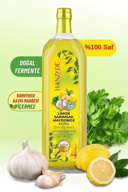 Limon Sarımsak Maydanoz Kürü 1 Litre Cam Şişe