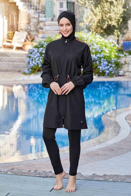 Full Covered Hijab Swimsuit Teressa 8267 Black