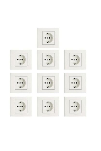 Grano White Grounded Socket 10 Pieces Frame Included