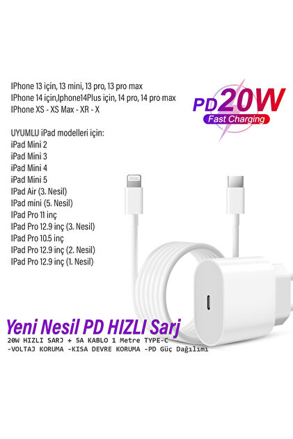 EXENAR iPad Mini 5 Mini 4 Mini 3 - 2 Tablet Uyumlu 20W HIZLI Şarj