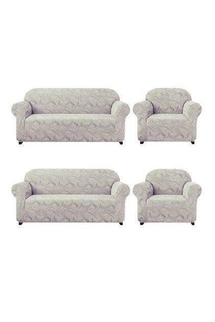 Jakarli Sofa, Couch, Sofa Bed Cover Sehra Pattern Elastic Skirtless for 3+3+1+1 Set