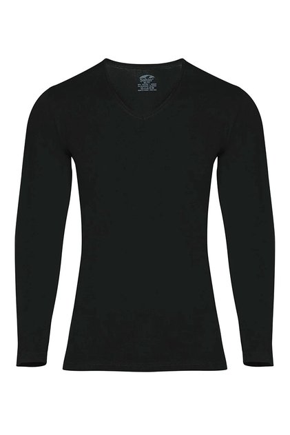 2 Adet Erkek Uzun Kollu V Yaka Lycralı Body %95 Pamuk %5 Lycra