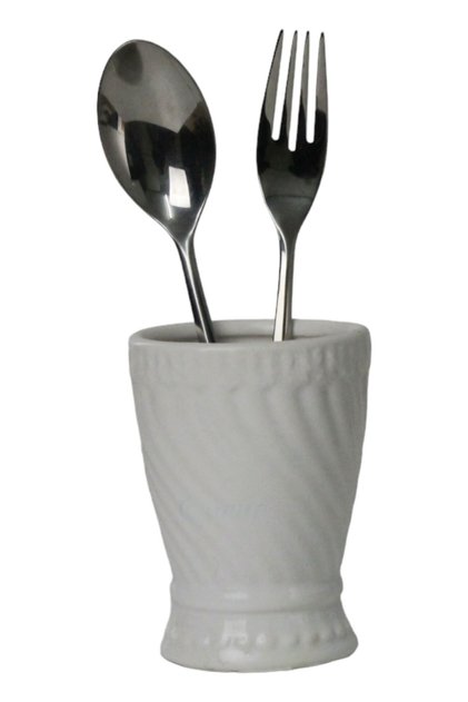 Countertop Cutlery Decorative Upright Cutlery Holder Cylinder Cutlery White Color Model 14
