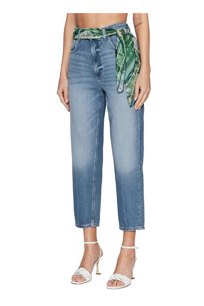 Normal Bel Normal Paça Relaxed Mavi Kadın Denim Pantolon W4RA21D5912-TC0M