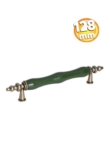 Porselen Kulp Dolap Çekmece Mobilya Mutfak-asos 128mm - Yeşil-antik Sarı-stk036