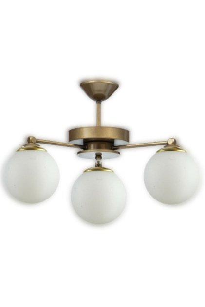 Eskitme 3'lü Modern Glop Beyaz Camlı Plofonyer Model Avize