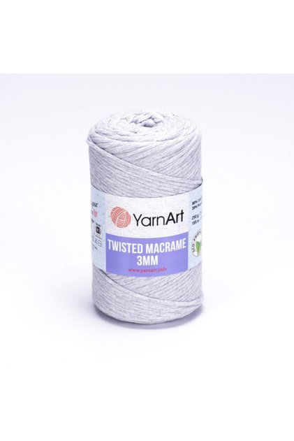 Twisted Macrame 3 Mm - Macrame Hand Knitting Thread Light Grey-756
