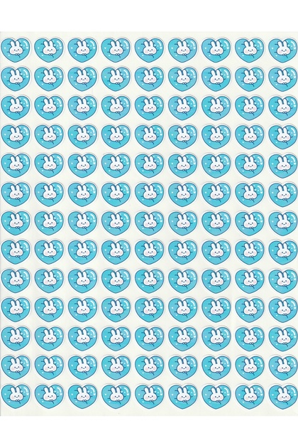 Baby Rabbits Blue Sticker Set Baby Girl Bunny Stickers Baby Shower Blue Heart Sticker Nsti0172