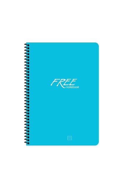 Keskin Color Free Spiralli Mavi Plastik Kapak 100 Yaprak A4 Çizgili Defter