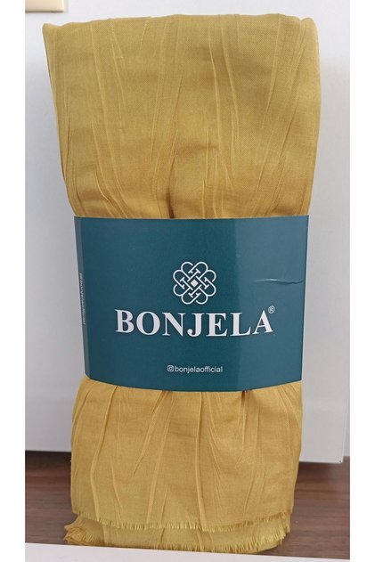 Pleated Bamboo Shawl in Olive Green