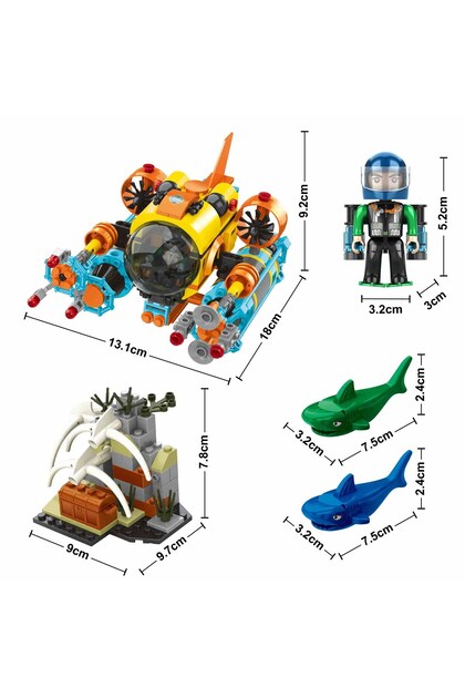 BLX Deep Sea 368 Parça 4 Figürlü Su Altı Keşif Aracı Blok Yapım