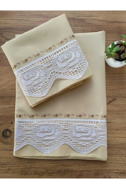 Lacy Piccolo Dowry Cappuccino 2-Piece Pillow Case 50&70