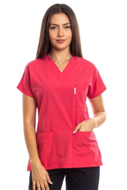 Surgical Doctor Nurse Scrubs Pomegranate Flower Jersey Single Top
