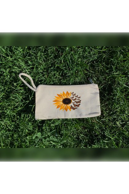 Passionis Floral Patterned Makeup Bag - Pen Holder and Handbag, Printed Cloth Bag