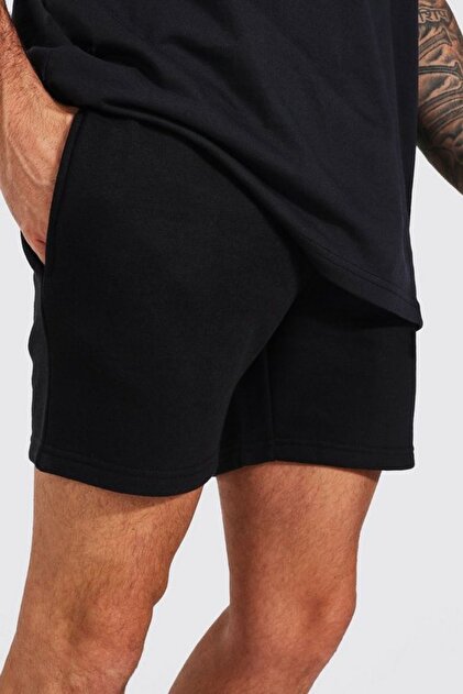 Men's Regular Fit Plain Black Shorts
