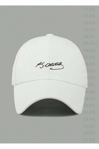 Kemal Atatürk Signature Printed Hat Adjustable Velcro Gabardine Cap