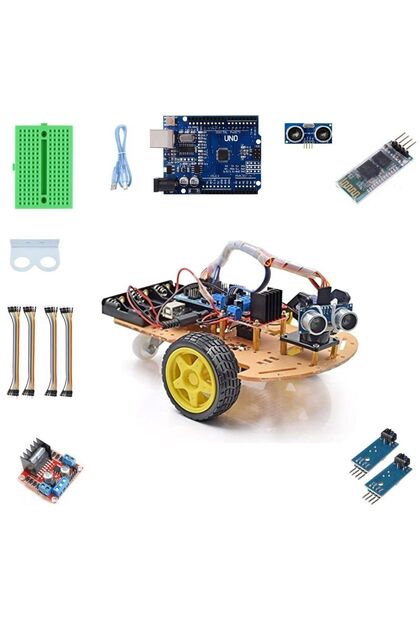 2wd Çizgi Izleyen Ve Engelden Kaçan Bluetooth Kontrollü Robot Araç Seti (ÖRNEK KODLAR HEDİYE)