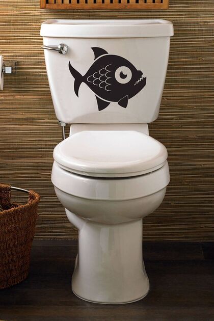 Piranha Klozet Kapağı Ve Banyo Sticker Prnha00001