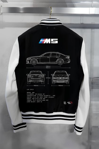 Yeni Bmw Baskılı 2024 Oversize Premium Kolej Ceketi %100 Pamuk