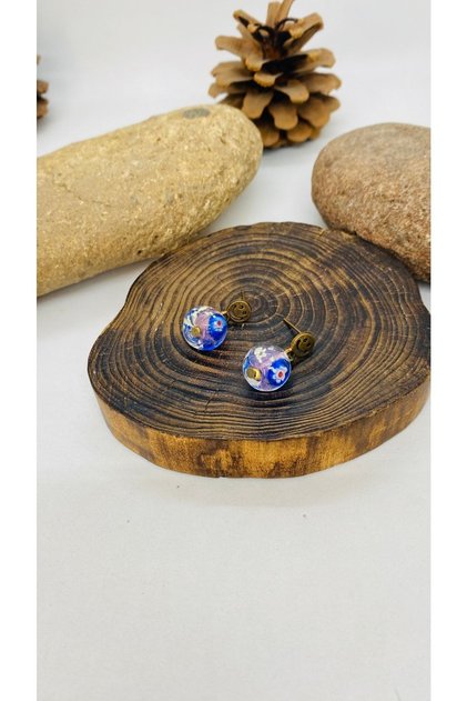Handmade Ethnic Flower Pattern Glass Women's Earrings