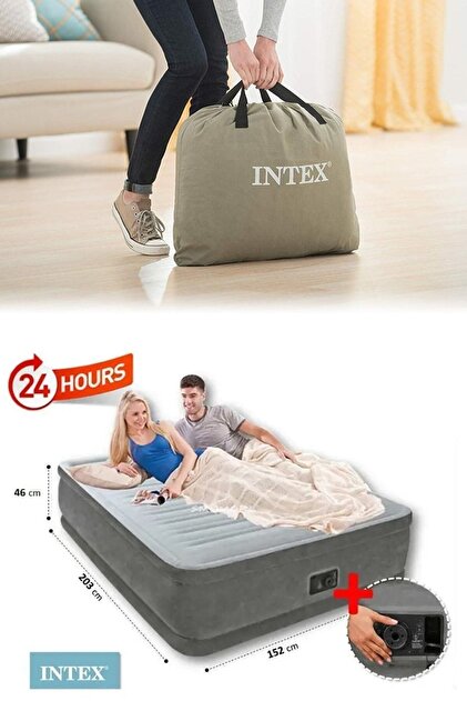 Intex Dura-beam Deluxe Şişme Yatak Çift Kişilik Duble Yatak