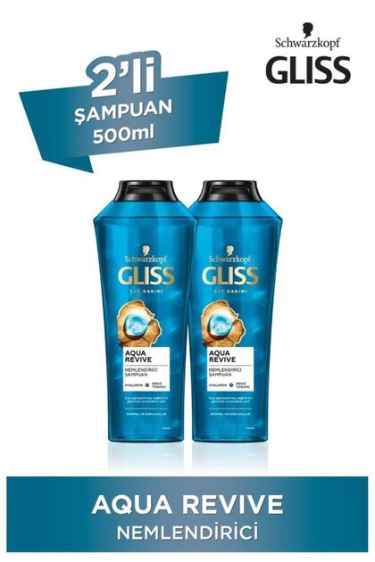 Aqua Revive Hyaluron Ve Deniz Yosunu Içeren Nemlendirici Şampuan 500 ml X 2 Adet