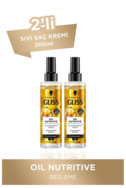 Gliss Sıvı Saç Kremi 200ml Oil Nutritive X2 Fiyatı, Yorumları
