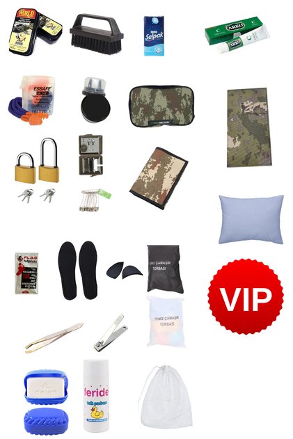 Vip 24 Piece Military Supplies - Soldier Wallet - Pillow Case - Recruit - Remunerated Military Service Set
