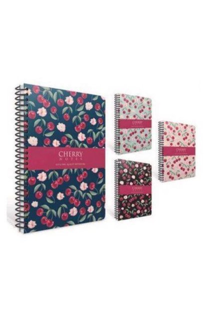Cherry Spiral Hardcover Notebook 17X24 Cm 120 Striped 6371 (Mixed Colors 1 Piece)