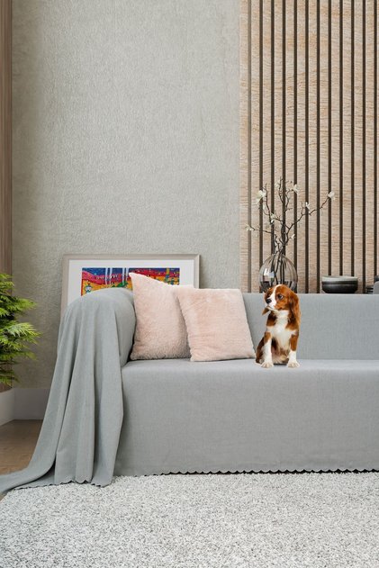 Sofa Cover | Sofa Bed Cover | Sofa Throw 175X300 Microfiber Chenille Double-Sided Non-Slip | Stone