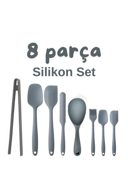 8-Piece Suit Fireproof Nonstick Kitchen Pastry Silicone Egg Brush Spoon Knife Spatula Set
