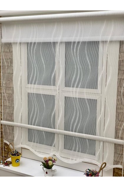 Yeni Sezon 1. Kalite Etekli Çift Mekanizmalı Zebra Stor Perde - 3557