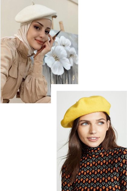 French Felt Painter Beret Set of 2