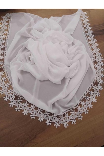 IGNE OYASI ROW PLUM SINGLE SIDED WOMEN'S WHITE SCARF