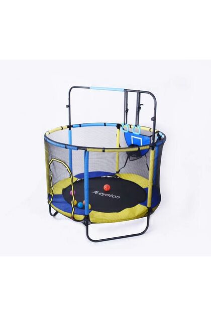 Çocuk Trambolini 150 Cm 60 Inç Güvenlik Fileli Ekstra Hediyeli Büyük Boy 5 Ft