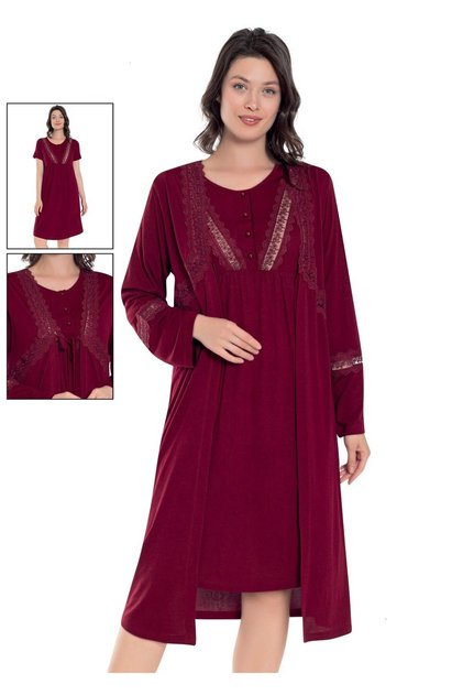 Women's Lace Dressing Gown Nightgown Set 16222