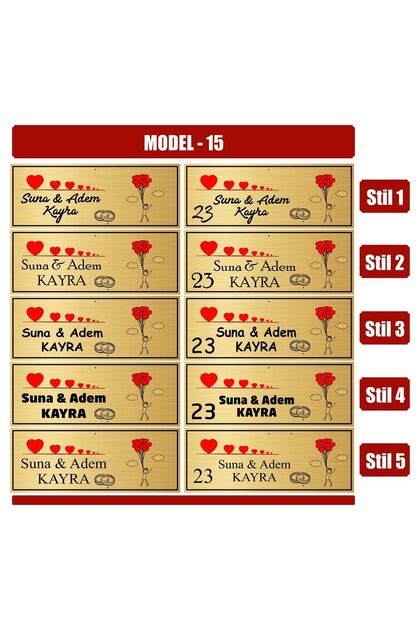 Kişiye Özel Metal Kapı Isimliği-yapışkanlı Kapı Süsü Model 0015