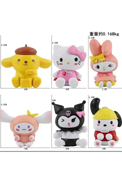 Meyra Accessories sanrio kawaii kuromi hello kitty my melody 6lı