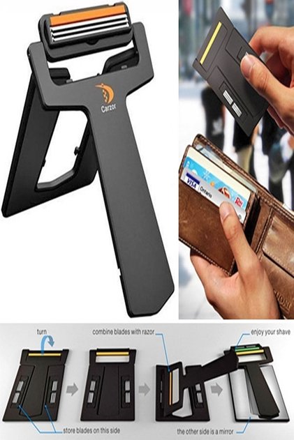 Credit Card Shaped Shaving Set