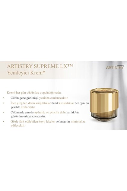artistry 24 Ayar Altın Yaşlanma Karşıtı Yenileyici Krem Supreme Lx