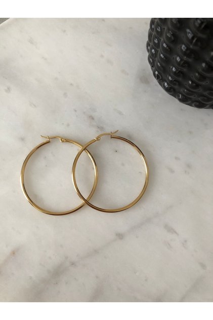 Steel Large Size Hoop Earrings
